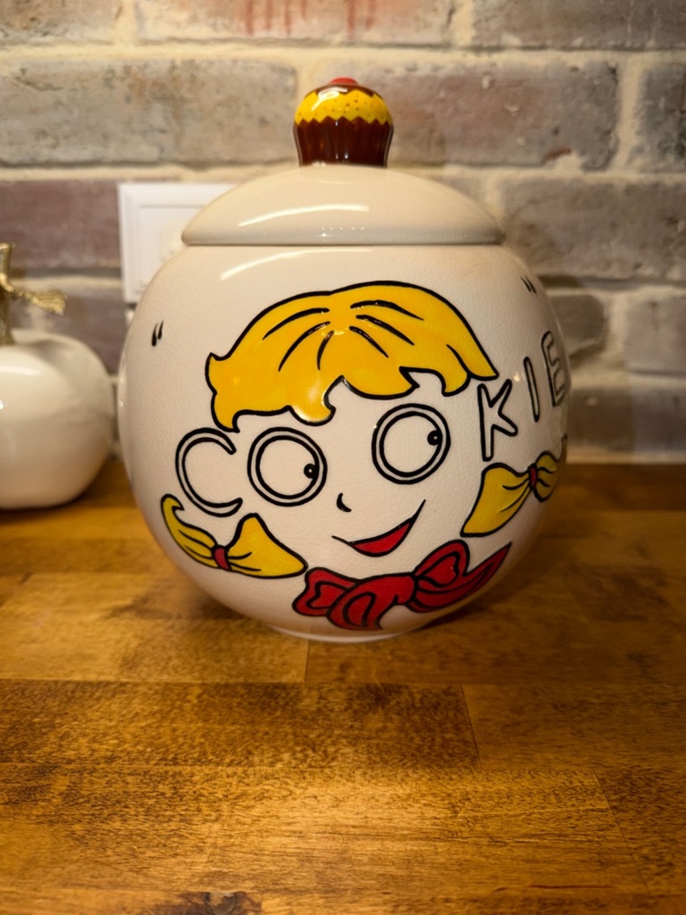 Vintage Ceramic “Googlie Eyed” Cookie Girl Cookie Jar
